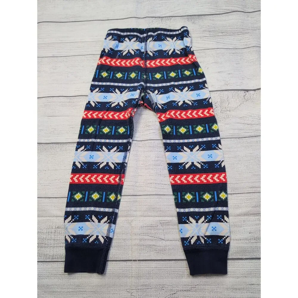 4 Hanna Andersson Scandi Snowflake Fairisle Long John Pajamas